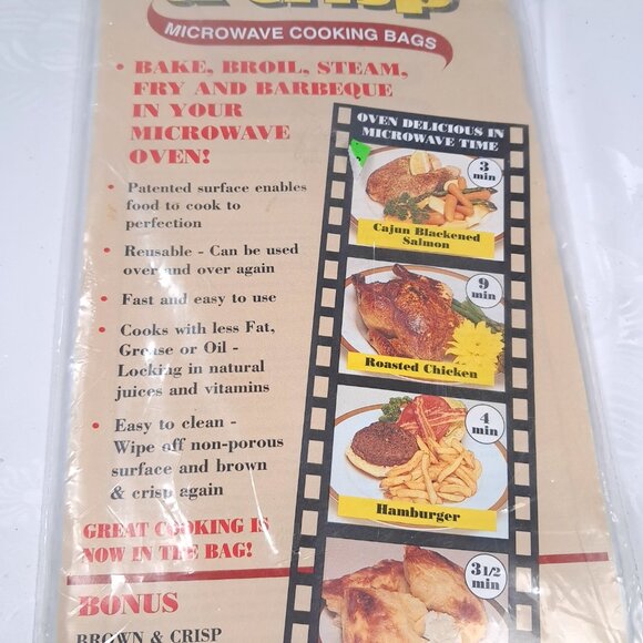 NEW Brown & Crisp Microwave Cooking bags 12 Medium Bags As Seen On TV Chef Tony - Picture 3 of 6